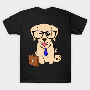 Funny golden retriever is on the way to work T-Shirt